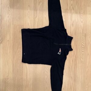 New England Patriots Black Quarter-Zip Sweatshirt with Logo